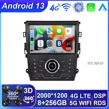 Android 13 autorádio Pre Ford Mondeo 2 2013 2014 2015 2016 2017 2018 Video, Multimediálne Carplay Navigácie GPS Stereo prehrávač