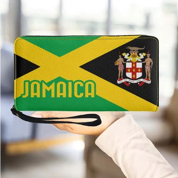 Jamajská Vlajka Vzor dámske Peňaženky Bežné Kabelku s Zips Luxusné Dizajnér Štíhla Žena Držiteľa Karty Zápästie Zmena Prípad