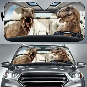 Piatok Veci Jazdy Autom Pár Dinosaurov Slnečník Zábavné Pár T-Rex Čelné Sklo Auta Slnečník