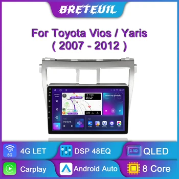 Pre Toyota Vios Yaris 2007 - 2012 Android autorádia Multimediálne Video Prehrávač, GPS Navigáciu Carplay QLED Dotykový Displej Auto Stereo
