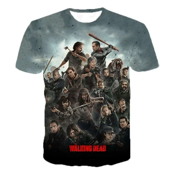 2023 Horor TV Dráma The Walking Dead 3D Vytlačené T Shirt Muži Ženy Móda Bežné T-shirt Hip Hop Streetwear Nadrozmerné Tee Topy
