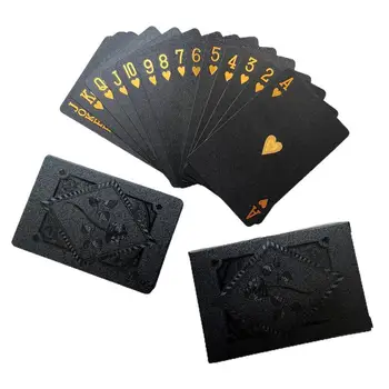 Black Hracie Karty Súbor 54 Zberateľskú Hrá Fólie Poker Je Odolný Voči Vode Dospelých Interative Hračky Pre Rodinné Interakcie Strany