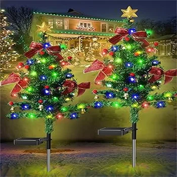2-6PCS Solárne Vianočný Strom Decor LED Svetlo Vonku Nepremokavé Trávnik Záhrada Krajiny Lampa Nový Rok Party Vianočný Darček
