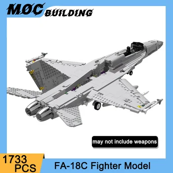 MOC Letectva Série DM-18C Fighter Model Stavebné Bloky Lietadlá Vojenské Vojny Zbraň Tehly HOBBY Hračky Kolekcia Vianočné Darčeky