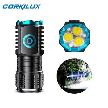 CORKILUX USB Nabíjacie Vreckové EDC Mini Led Baterky S akumulátorom Super Svetlé Outdoor Camping Bleskové Svetlo, Pochodeň Handlight
