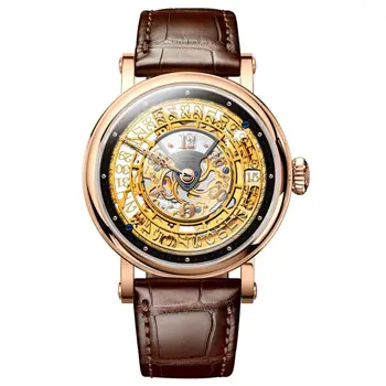 BORMAN Luxusné Muži Hodinky,Pánske Automatické Hodinky Samostatne Vietor Mechanické Náramkové hodinky Vodotesné Sapphire Plný Kostra Dial Mesiac Dátum