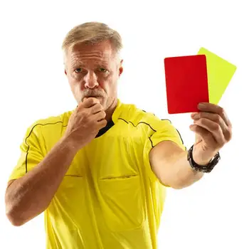 Futbal Upozornenie Karty 2ks Robustný Futbalového Rozhodcu Príslušenstvo Súprava Futbalový Rozhodca Dodávky Futbal, Červená A Žltá Karta Pre