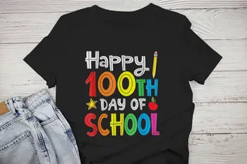 100. Deň Učiteľov Škôl Dieťa Šťastný 100 Dní T-Shirt