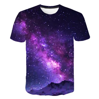 Galaxy Priestor 3D Tlač T-shirt Streetwear Módy Muži Ženy O-Krku Bežné Tričká Lete Nadrozmerné Harajuku Tees Deti Zábavné Topy