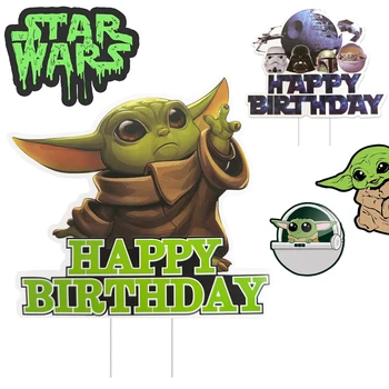 Star Wars Dieťa Yoda Tortu Vňaťou Nové Šťastné Narodeniny Tortu Vňaťou Dekor Strany Dodávok pre Deti Chlapec Narodeniny Dieťa Sprcha Dekorácie