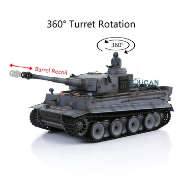 Chlapci Darčeky 1/16 HENG DLHO 7.0 Plastové Tiger som RC Armády Tank 3818 360 Veži Barel Recoil Toucan Model TH17249-SMT8