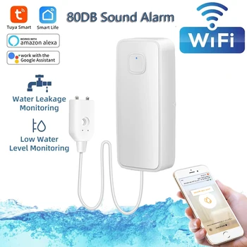 Tuya WiFi Smart Únik Vody Snímač Zvukový Alarm Systém Pretečeniu Vody Úrovni Detektor Povodňových Úniku Bezpečnostnú Ochranu Inteligentných Domov