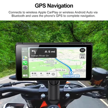 5.5 Palcový Prenosný Motocyklovej GPS Navigácie IPX7 Nepremokavé Motocykel Carplay Displej Bezdrôtový Android Auto alebo Apple CarPlay