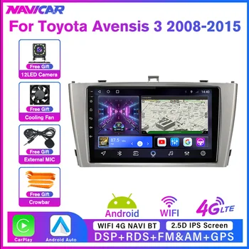 NAVICAR 2Din Android10 Auto Radio Na Toyota Avensis 3 2008-2015 GPS Navigácie Stereo Prijímač Auto Dadio Auto Multimediálny Prehrávač