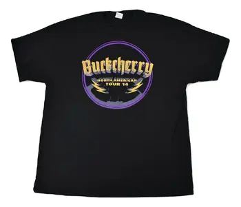Buckcherry Mens North American Koncert Tour 2014 Čierne Tričko Nový XL, 2XL dlhé rukávy