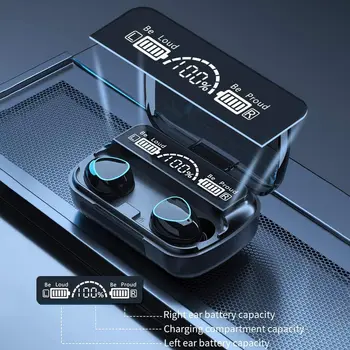 M10 Bezdrôtové Slúchadlá Bluetooth Slúchadlá Outdoor Športové Headset S Nabíjanie Bin Displej Dotykové Ovládanie Slúchadlá Pre Mobilné Telefóny