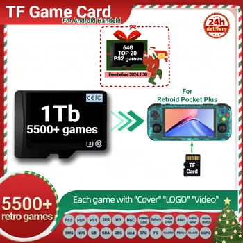 TF Karta Pre Retroid Pocket Plus Flip 3 Rp3 Rp3+ Pamäť Obľúbené Klasické Retro Hry PS2 PSP 3DS android Prenosné Ručné 1T 512G