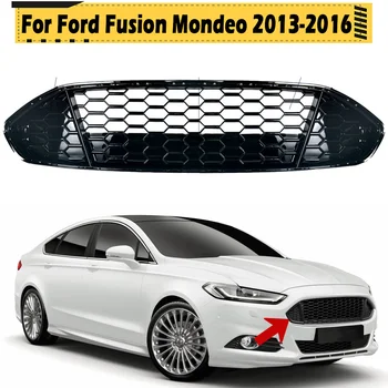 Lesklý Čierny Predný Nárazník Mriežka Honeycomb Oka Centrum Mriežka Ford Fusion Mondeo 2013 2014 2015 2016 Auto Príslušenstvo