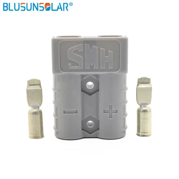 BLUSUNSOLAR 1 ks Červená/Čierna/Sivá, Elektrické Zástrčky 50 Amp 600Volt 8 AWG Batéria Konektor Plug Pripojiť solárny panel, batéria