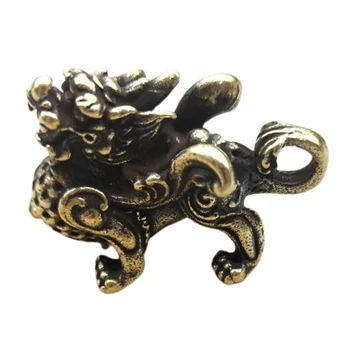 Mosadz Fengshui Dragon Ornament pre Šťastie a Šťastie Ozdoby na Domácej Ploche Vinobranie Auto Dekorácií