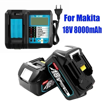 S Nabíjačku BL1860 Nabíjateľná Batteries18V 8000mAh Lítium-Iónová pre Makita Batérie 18v 8Ah BL1840 BL1850 BL1830 BL1860B LXT400