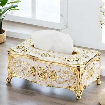 Zlaté dekoratívne tkaniva box držiteľ obdĺžnikové námestie tkaniva box obrúsok držiteľ domáce dekorácie vhodné pre kúpeľňa, spálňa,