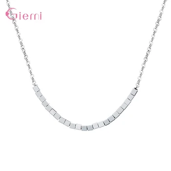 Hot Predaj Reálne 925 Silver Geometrický Vzor Módne Kúzlo Reťazca Náhrdelník Prívesok Pre Ženy Jemné Strieborné Šperky