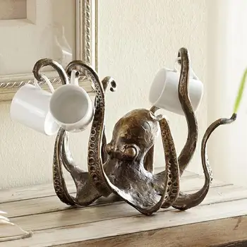 Živica Octopus Socha Tvorivé Realistické Hrnček Držiak Na Šperky Zobraziť Pracovnú Plochu Octopus Remesiel Socha, Dekorácie Pre Obývacia Izba