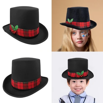 Black Vianočné Hat pre Slávnostné Oslavy Duable Textílie, Nastaviteľná Veľkosť, Vhodné pre Dospelých a Deti