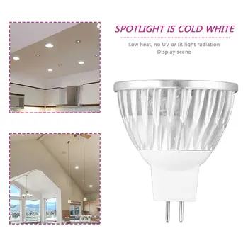 4 LED Žiarovka MR16 4W 12V Hliník Cool White Spot Svetla, Žiarovky Lampy Pozornosti Zameranie Downlight 7800-8000K 280-300 Lumen