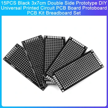 15PCS Black 3x7cm Dvojité Bočné Prototyp DIY Univerzálny plošných PCB Dosky Protoboard PCB Auta Breadboard Nastaviť