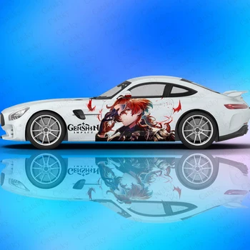 Genshin Anime Auto Obtlačky Strane Grafiky Zábal Vinyl Upravené Auto Diely, Auto Nálepky Hra Požičovňa Vlastný Vzor Nálepky
