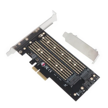 NVME SSD PCI-EX4 Adaptér Podporu M-Key B-Key PCIE SSD na Adaptér M. 2 PCIE Dual-Bay Rozširujúca Karta Dropship