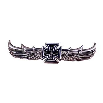 Nemecký Železný Kríž Krídla Pin Biker Odznak Punk Príslušenstvo