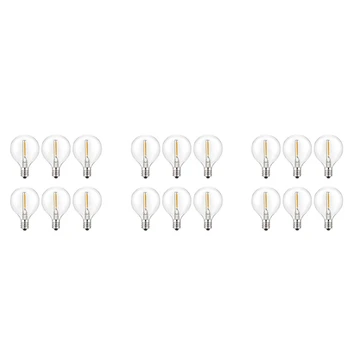 18Pcs G40 Náhradné LED Žiarovky, E12 Skrutku Base Nerozbitné LED Svete Žiarovky Pre Solárne String Svetla Teplá Biela
