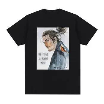 Japonské Anime Vagabond T Shirt Manga Miyamoto Musashi Grafické T-košele pánske Módne O-Krku Bavlna Nadrozmerné T-shirt Streetwear