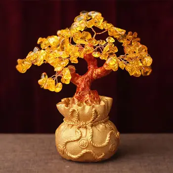 Živica Peniaze Strom Bonsai Štýl Formy Bohatstvo, Šťastie Zobraziť Plesne Domáce Dekorácie