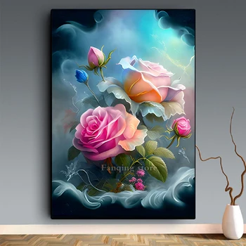 Plný Vrták Diamond Maľovanie Rose 5D DIY Mozaiky Súpravy Drahokamu Výšivky Obrázok Wall Art Ručné Remeselné Darček Domova 83