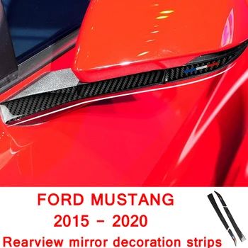 Carbon Fiber Trikolóra Spätné Zrkadlo Dekorácie Pásy Auto Samolepky Pre Ford Mustang 2015 2016 2017 2018 2019 2020