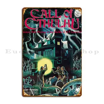 Call Of Cthulhu 1. Vydanie Kryt Kovový Podpísať Plagát, Garáž Bar Jaskyňa Tlač Pub Club Tin Podpísať Plagát
