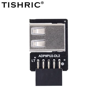 TISHRIC 9Pin Na USB 2.0 Expansion Board Doska 9Pin na Dual USB2.0 Predný Konektor Converter USB2.0 Hlavičky Adaptér