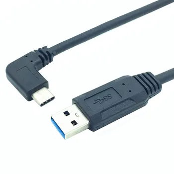 USB 3.0 Samec na USB 90-stupňový Uhol 3.1 Typ-C Male USB Sync & Charge Konektor Kábla