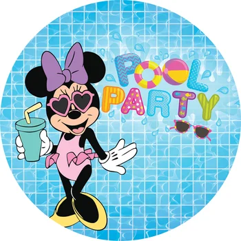 Disney Mickey a Minnie Mouse Lete Pool Party Pozadí Dekoroch Kolo Pozadie Detí, Narodeniny Dekorácie Banner