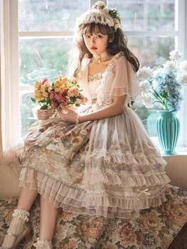 Japonský Sladké Kawaii Jsk Lolita Šaty Žien Vintage Viktoriánskej Slnečnice Príbeh Jsk Cartoon Letných Lúk Čerstvé Tea Party Šaty