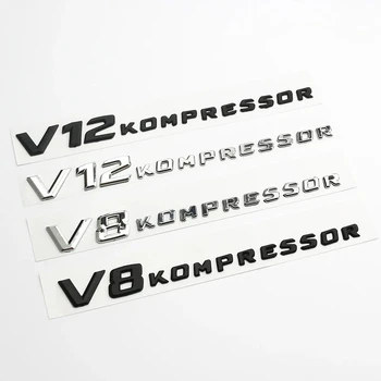 3D Auto Zadný Kufor Blatník Odznak V12 V8 KOMPRESSOR Znak Na Mercedes AMG W204 W205 W212 G55 G65 461 460 CLK55 SLK55 Príslušenstvo