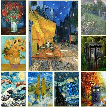 Van Gogh Kaviareň Terasa na Noc, Hviezdna Noc Abstraktné Krajiny Plátno Plagát Slávnej Klasické Nástenné Art Print Izba Domáce Dekorácie