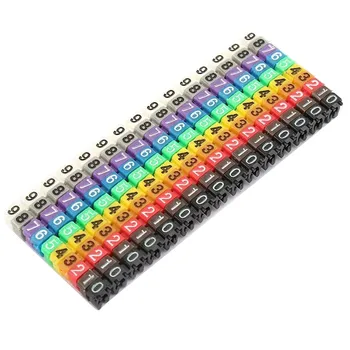 Clip-on String Kábel Značky Box Plastový počet Počet Drôt Označenie Rúrkou Nastaviť Farbu Kábel Značky (150PCS KCM-1,5 MM)