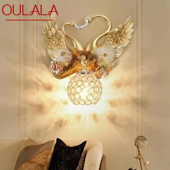OULALA Moderný Krytý Swan Nástenné Svietidlá LED Zlata, Tvorivé Luxusné Sconce Lampa pre Výzdoba Domov Obývacia Izba Hotel Koridor
