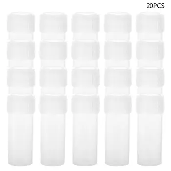 20PCS Prázdne Plastové pre Pilulku Fľaša Kontajnerové Plavidlá, Skrutkovací uzáver Fľaše Prášok Kapsule Vzorky Fľaše 5