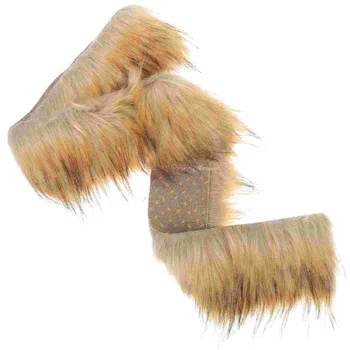 Umelú Kožušinu Textílie Našuchorený Textílie, Dekorácie pre Gnome Fúzy DIY Kostým Pásy Plyšové Remesiel Biela Stuha